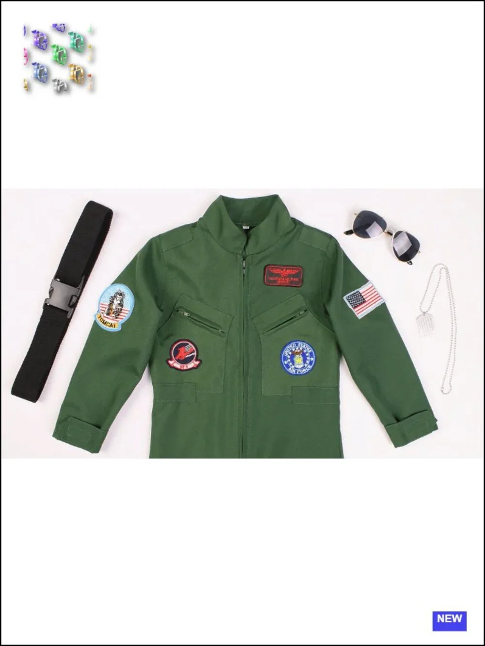 Kids Fighter Pilot Costume - Flight Suit Roleplay with Aviator Accessories for